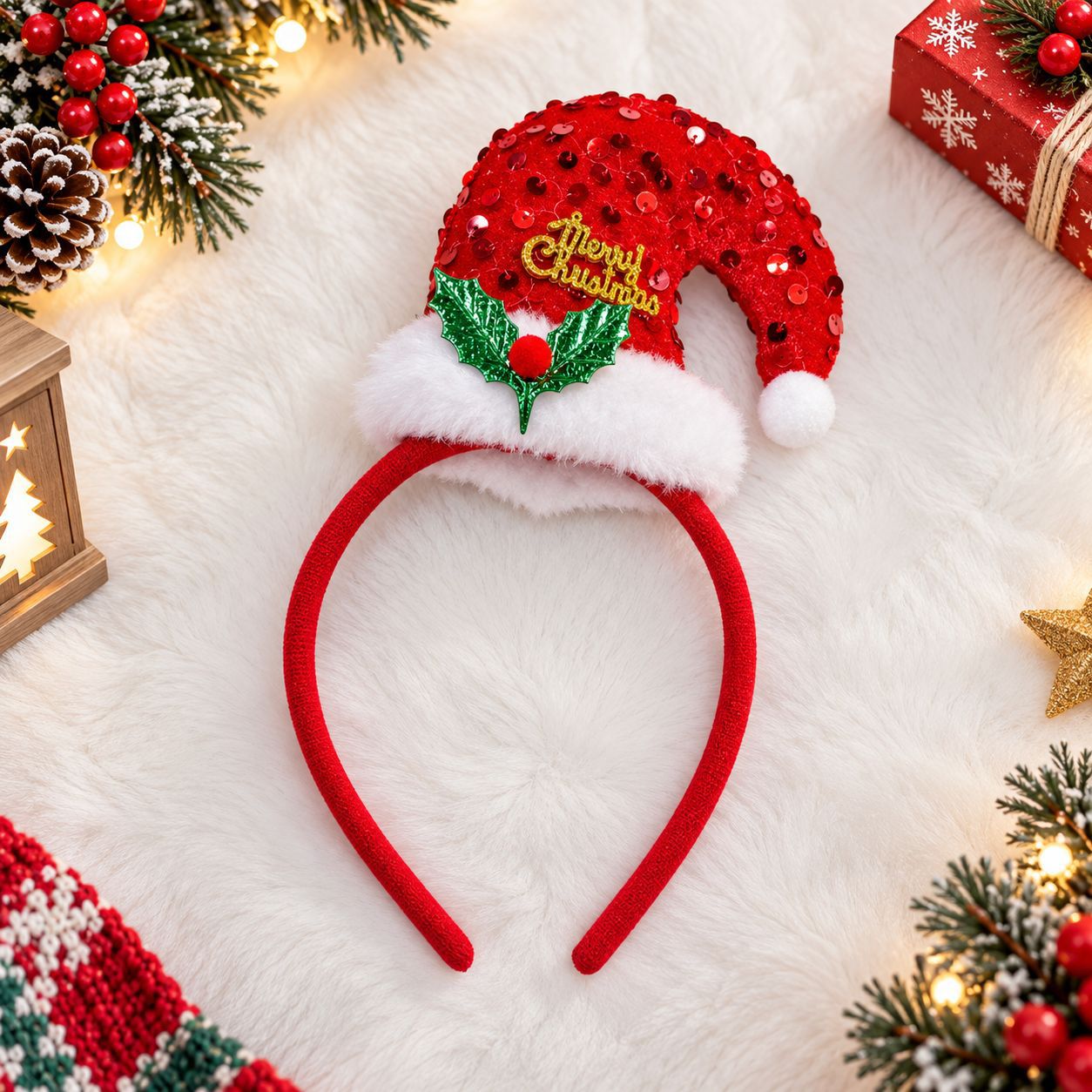 Christmas Headband Santa Hat P - огляд і ціна Reindeer Antlers Headband