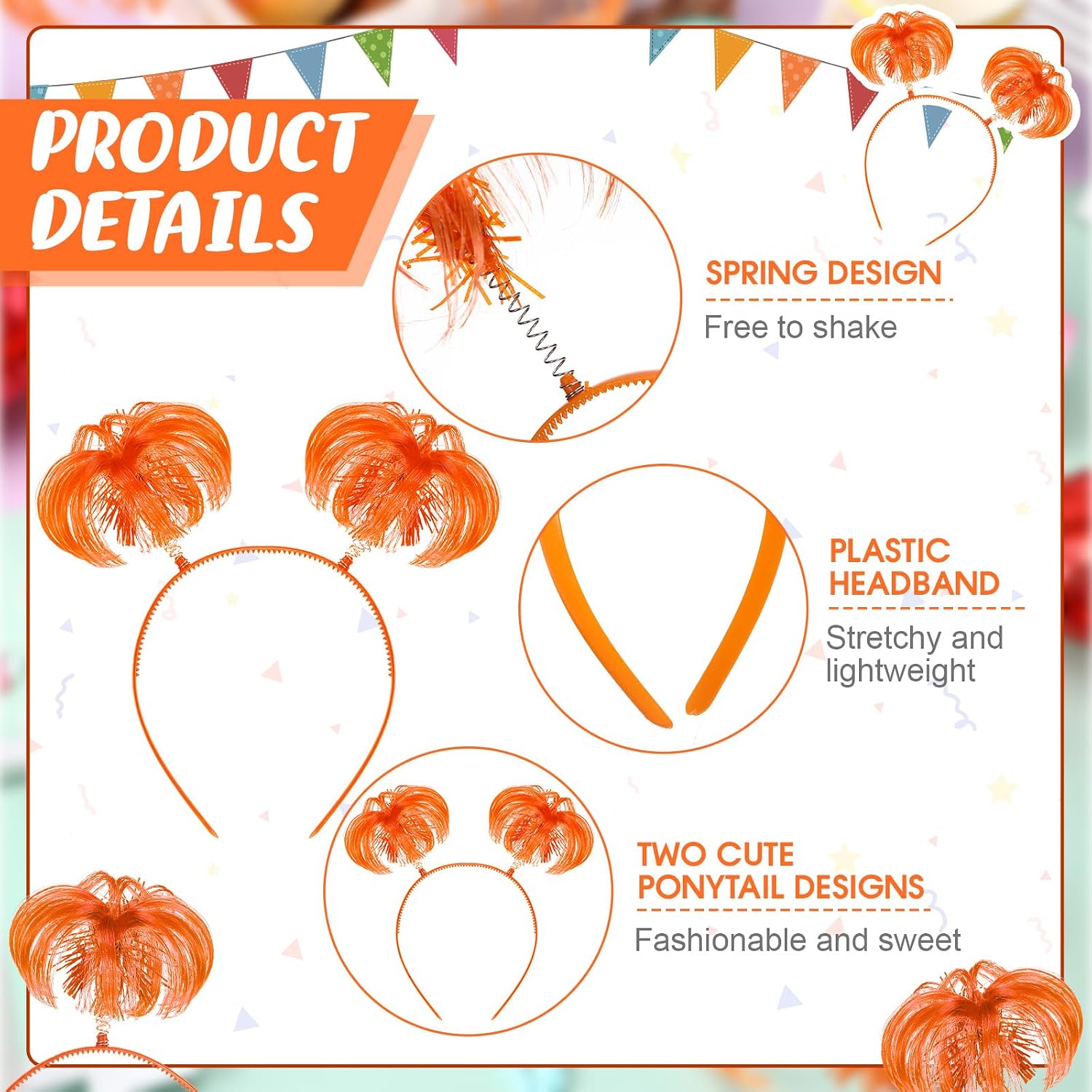 6/12 Pcs Pompom Headband Hair  - огляд і ціна Tinsel Garland Decoration