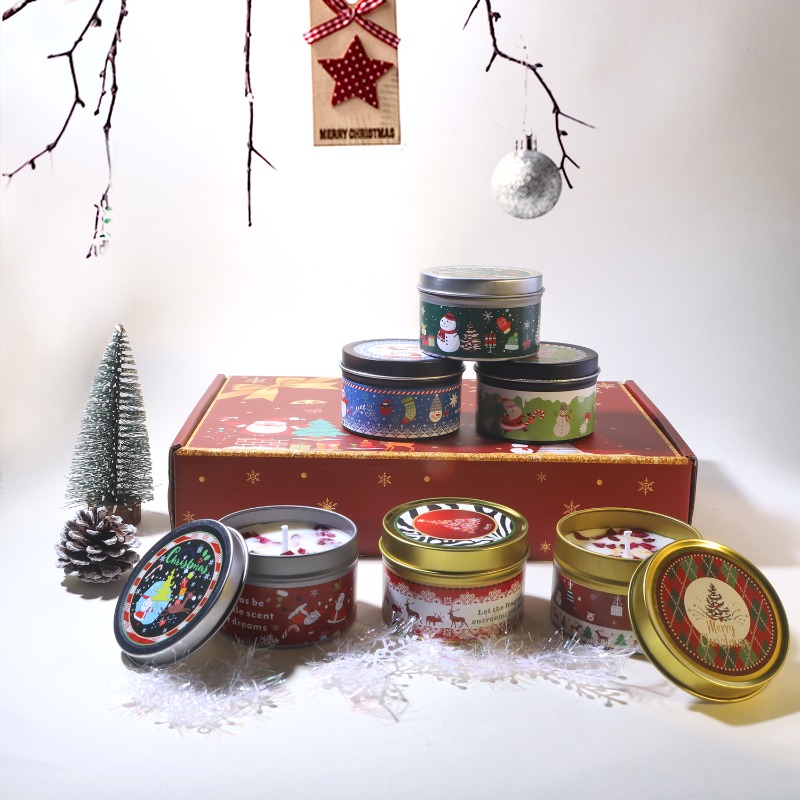 Xmas Soy Wax Scented Candle Gi - огляд і ціна Holiday Candle Set