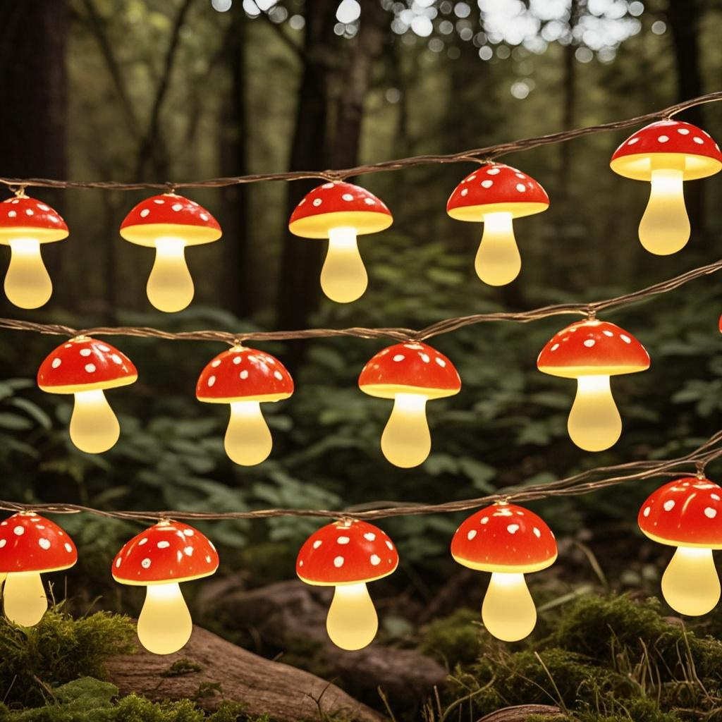 Cute Red Mushroom LED String L - огляд і ціна Led Fairy String Lights