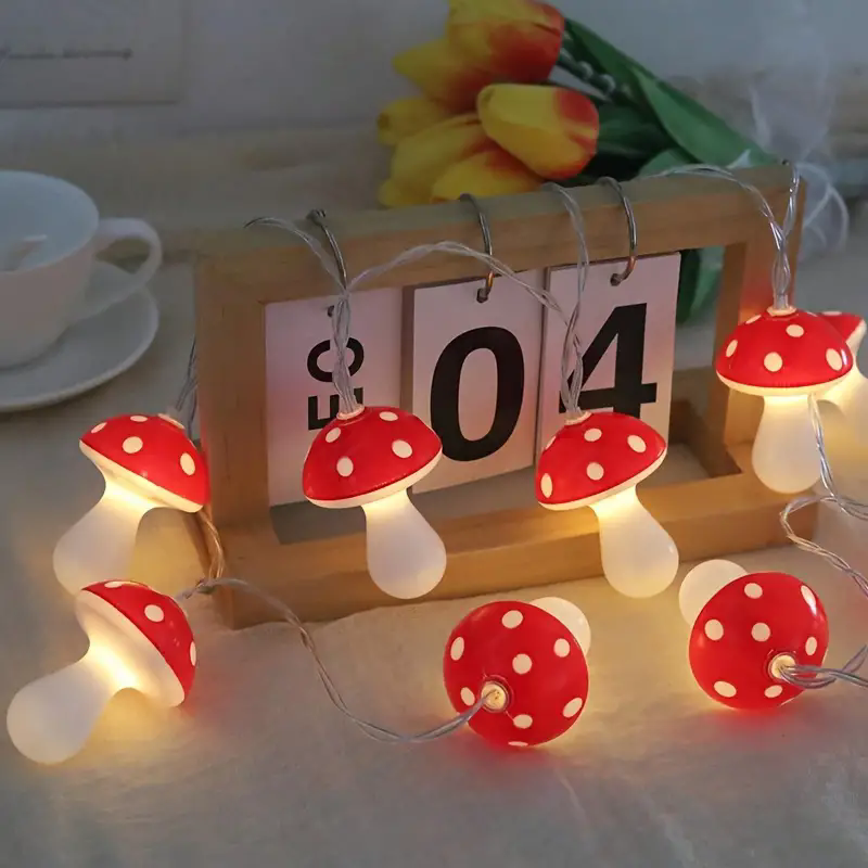 Cute Red Mushroom LED String L - огляд і ціна Led Fairy String Lights