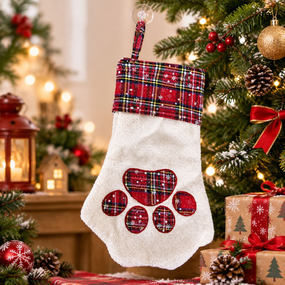 Xmas Gifts Paw Print Christmas - огляд і ціна Christmas Stocking Hanging