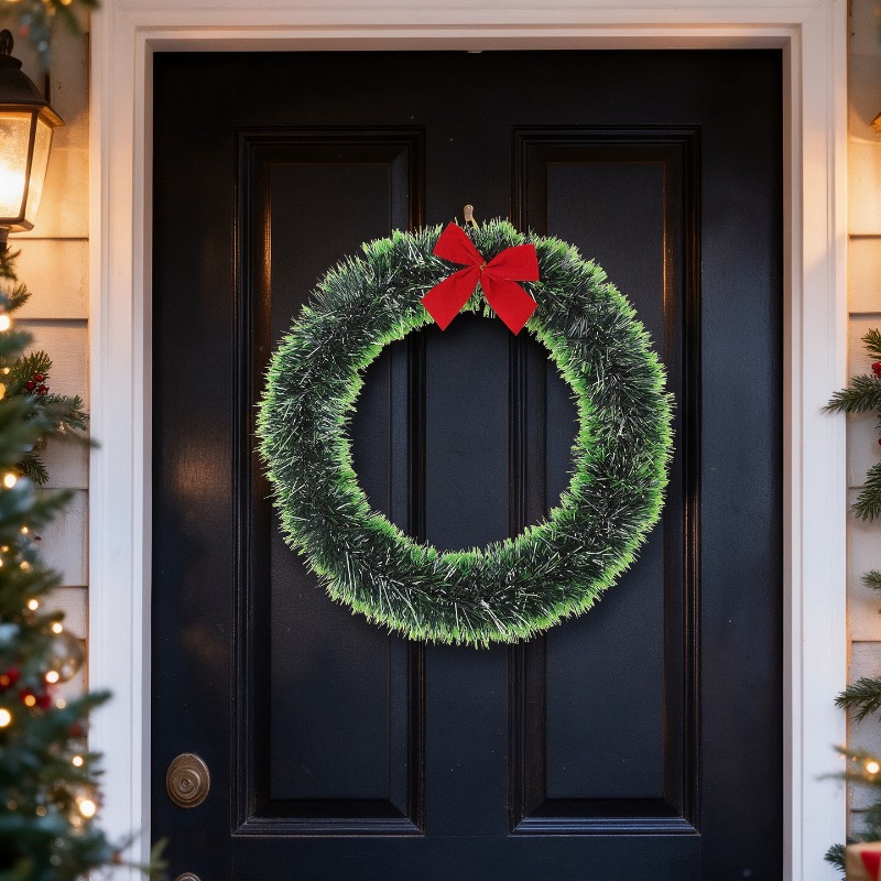 Simple Tinsel Christmas Wreath - огляд і ціна Tinsel Garland Decoration
